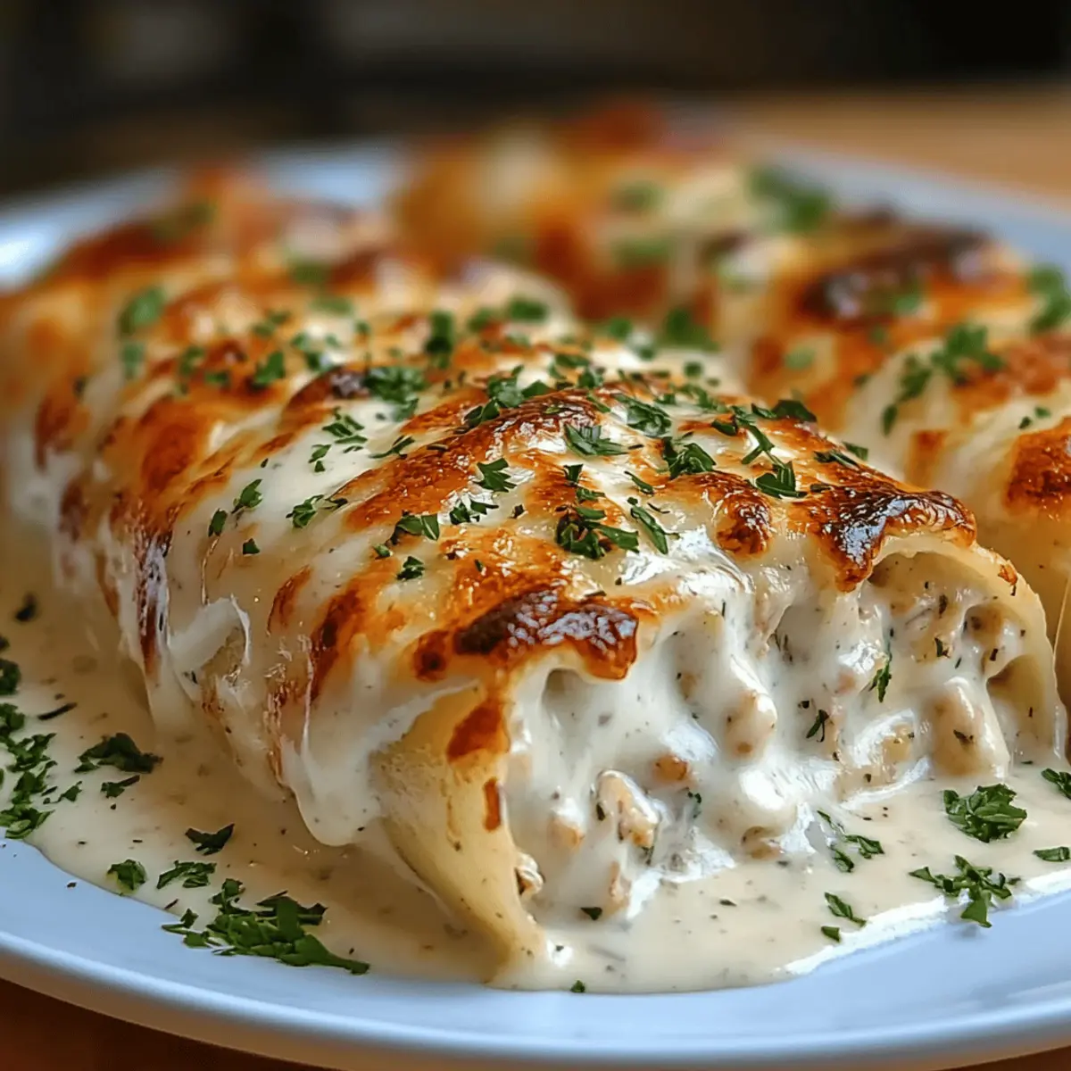 Chicken Alfredo Lasagna Rolls