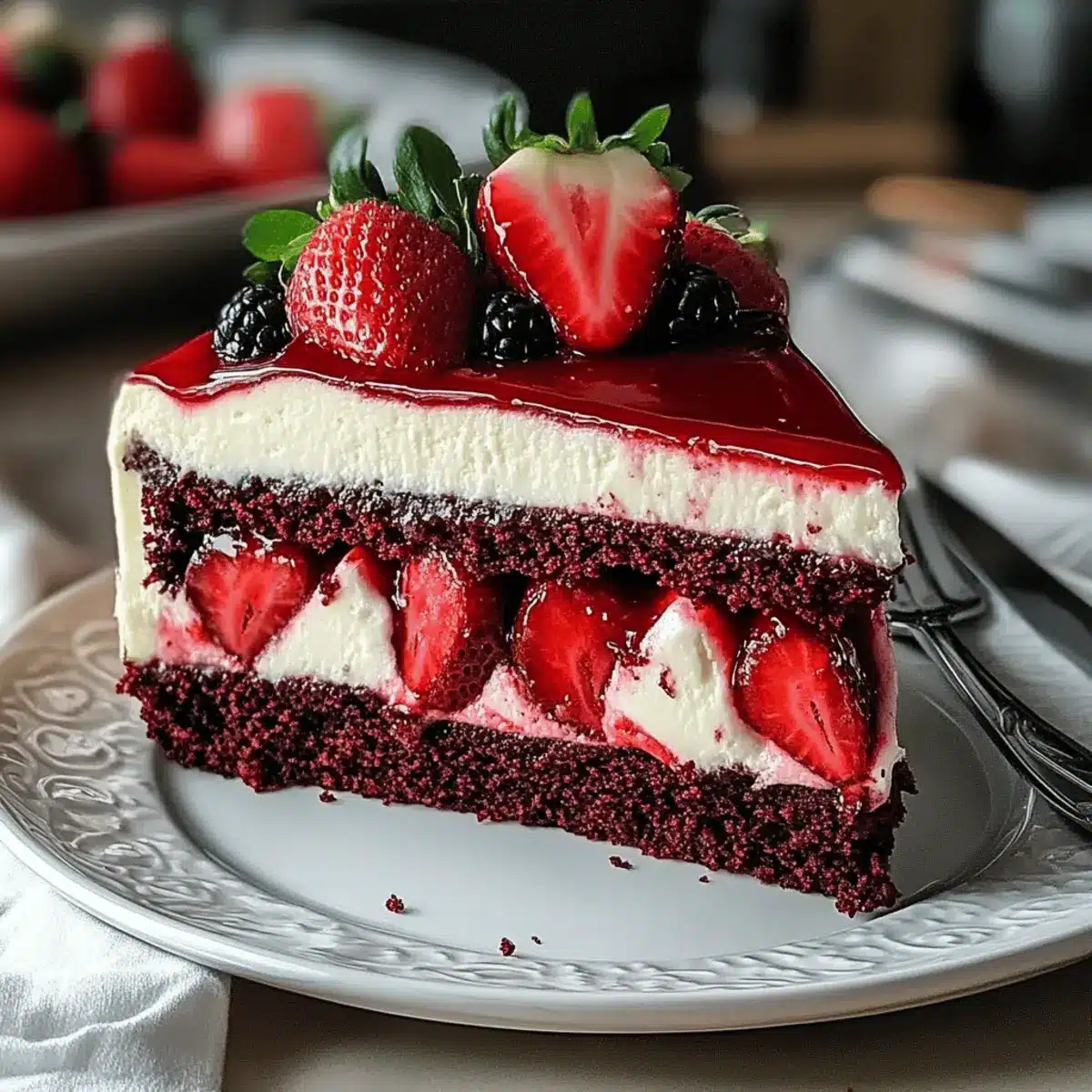Red Velvet Strawberry Cheesecake
