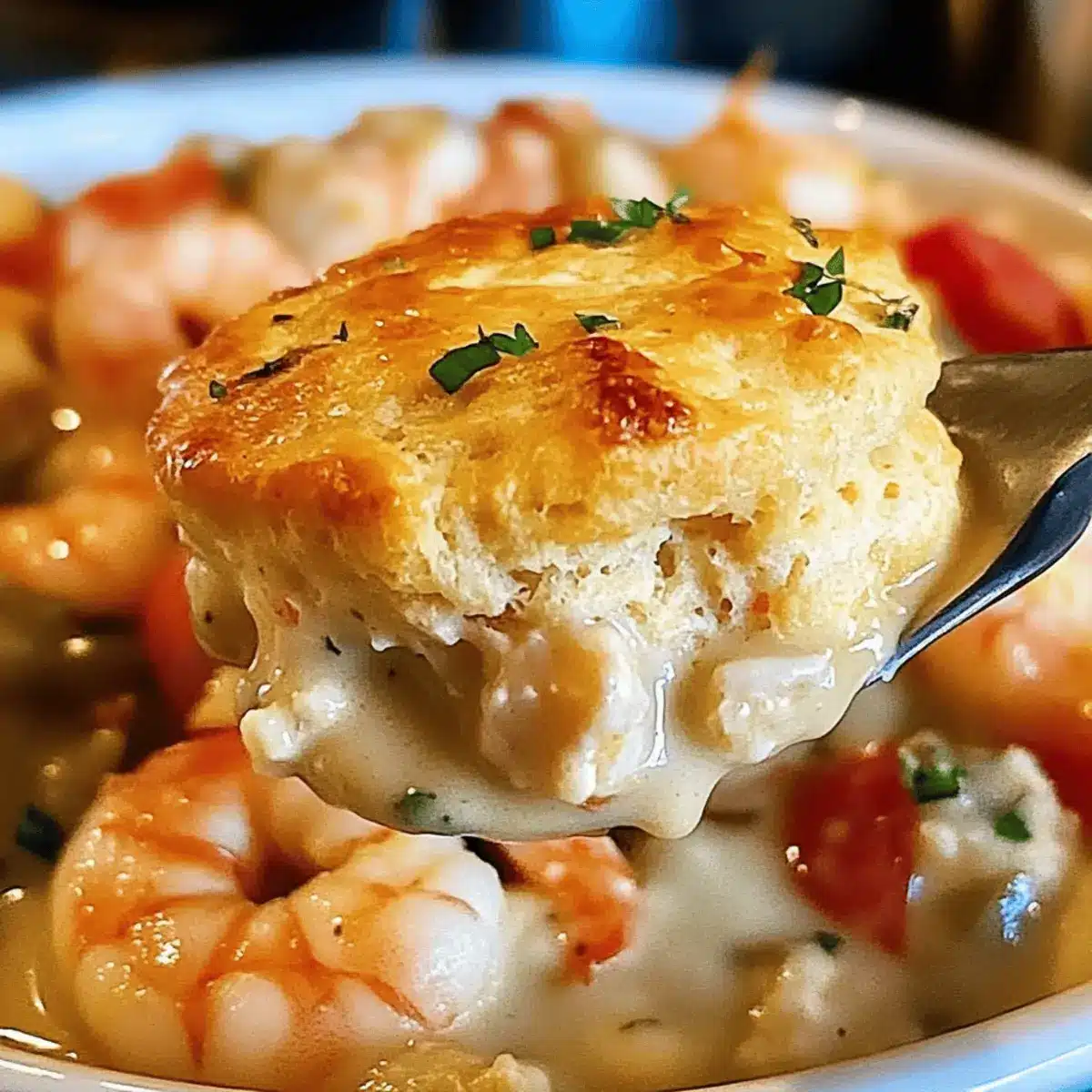 Cheddar Bay Biscuit Seafood Pot Pie