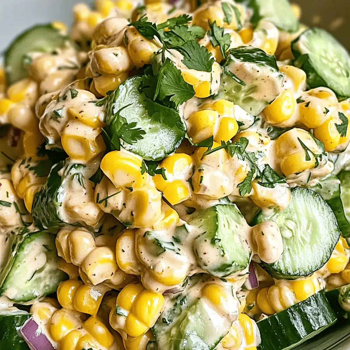 Street Corn Creamy Cucumber Salad