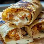 Cheesy Garlic Chicken Wraps