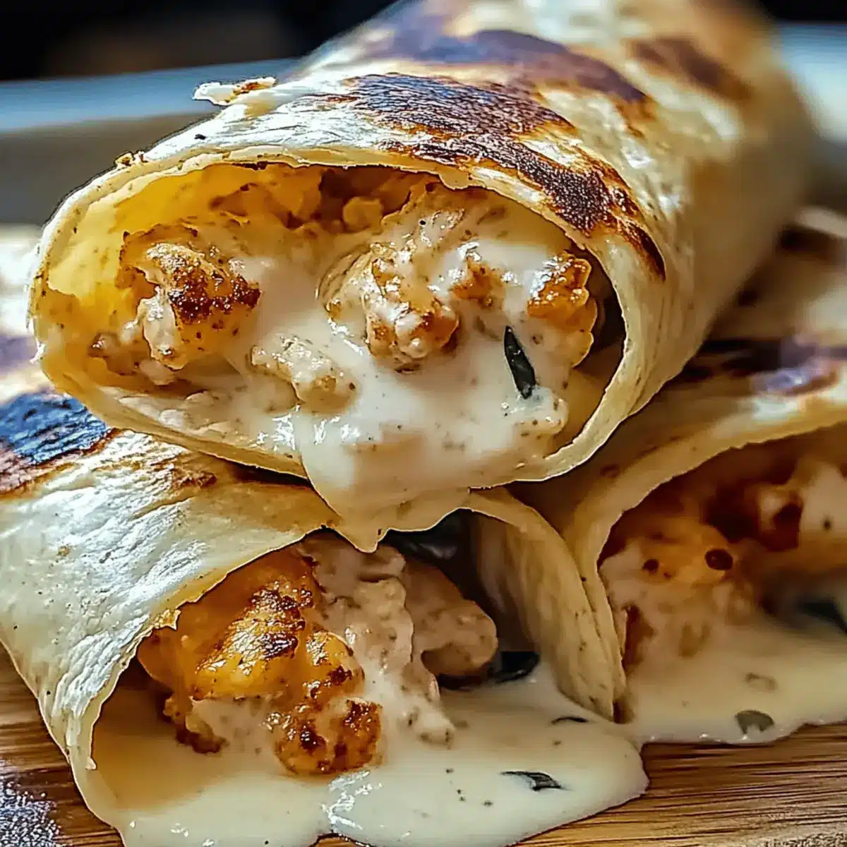 Cheesy Garlic Chicken Wraps