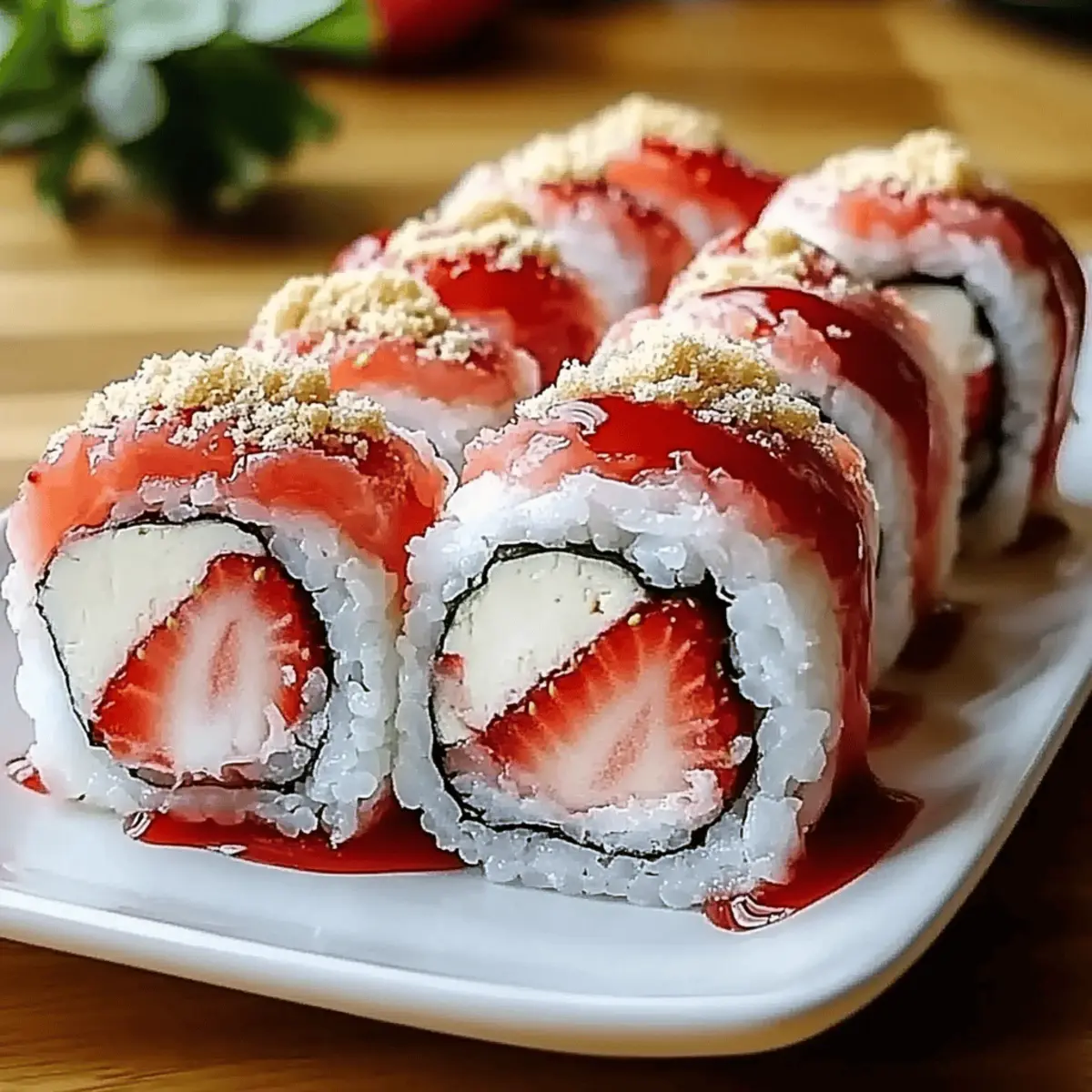 Strawberry Shortcake Sushi Roll