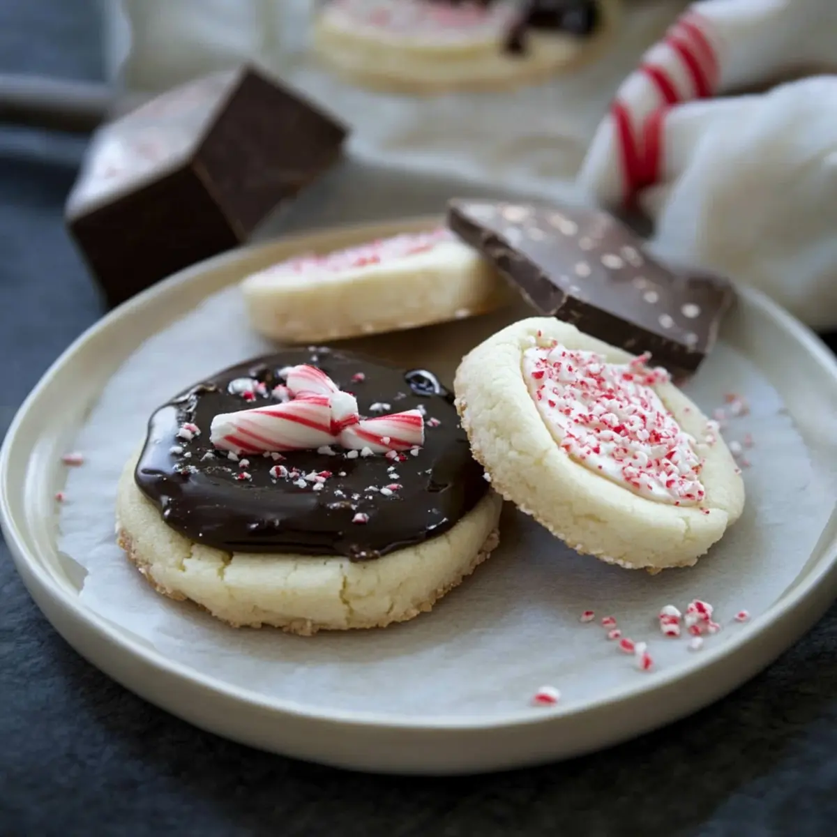 Chocolate Peppermint Bark Sugar Cookies
