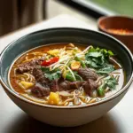 Delicious Satay Beef Noodle Soup