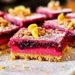 Cranberry Curd Bars with Walnut Shortbread Crust