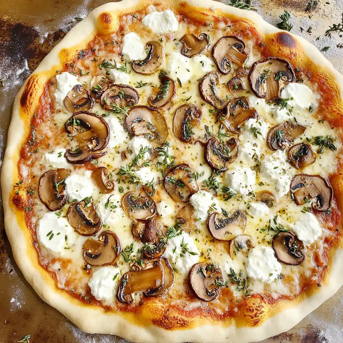 White Mushroom Pizza