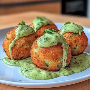 Salmon Balls with Creamy Avocado Sauce