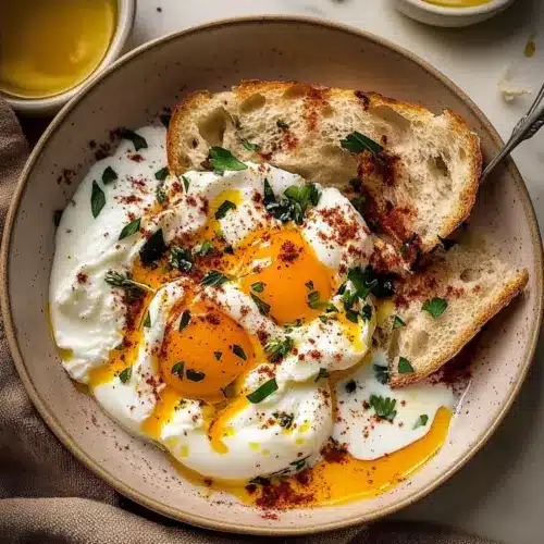 Turkish Eggs with Creamy Yogurt & Butter Sauce