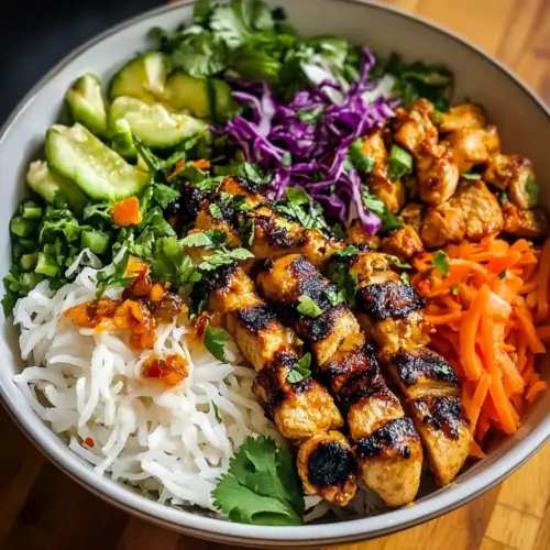 Chicken Satay – Spring Roll Bowls