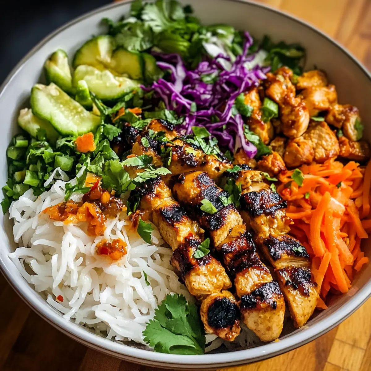 Chicken Satay – Spring Roll Bowls