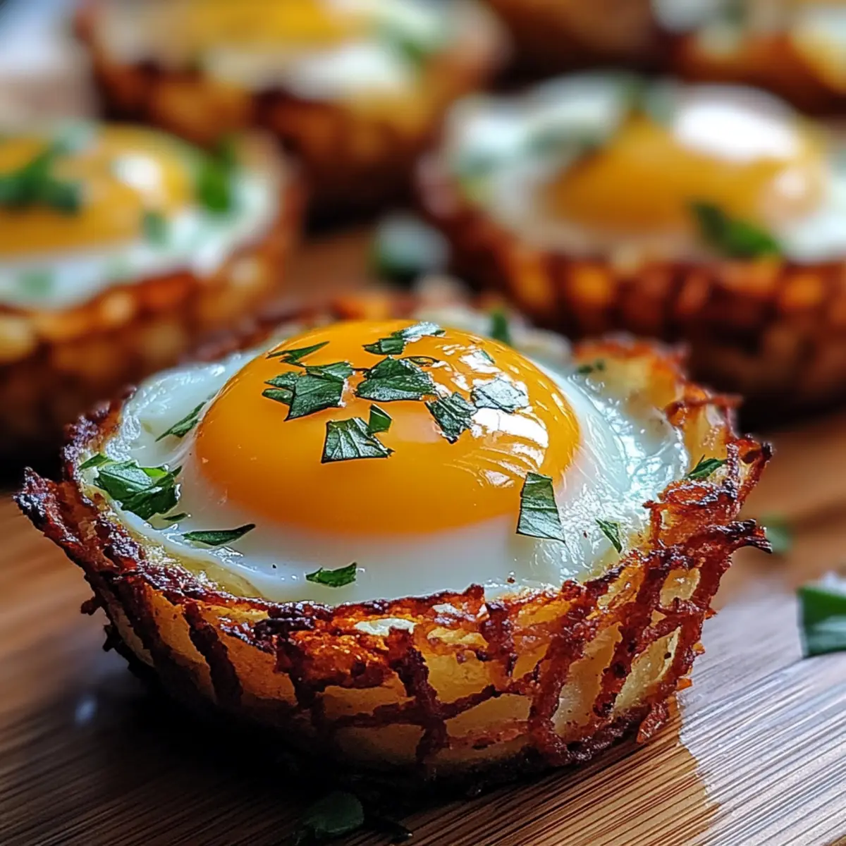 Eggs in Crispy Hash Brown Baskets