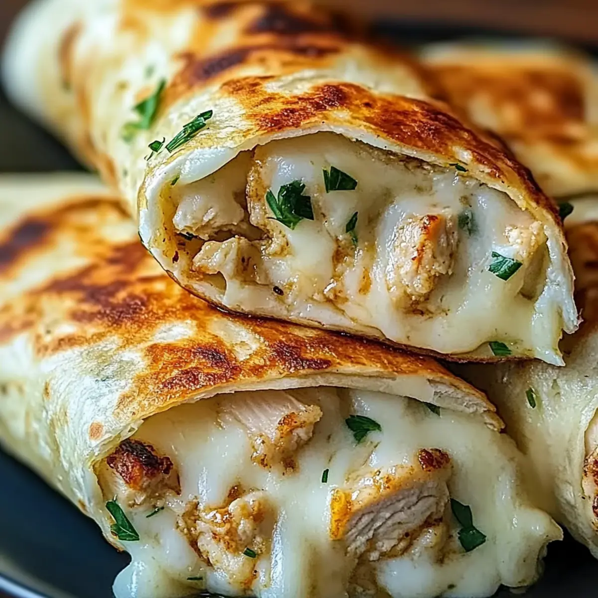 Low Carb Cheesy Garlic Chicken Wrap