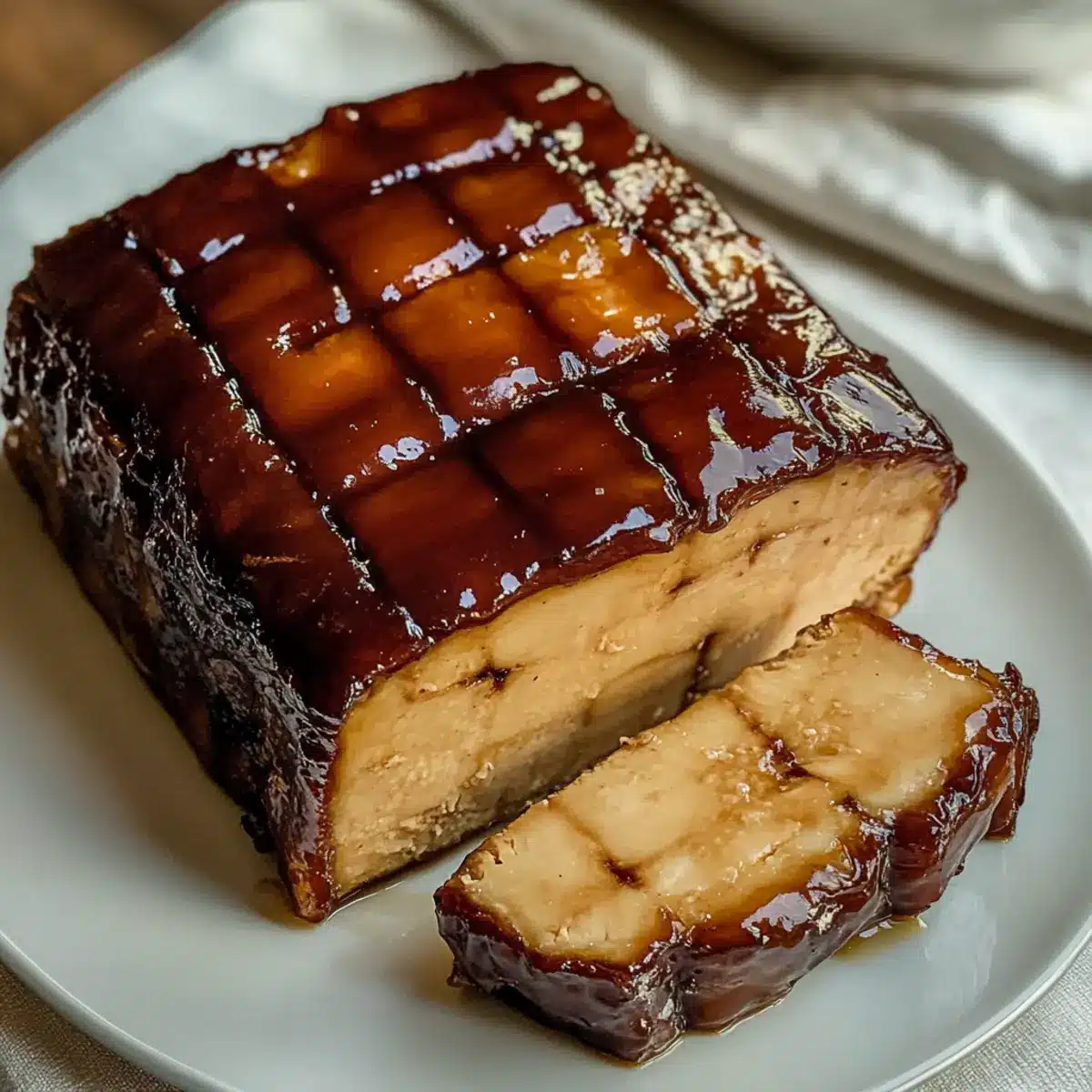 Brown Sugar Glazed Tofu Ham