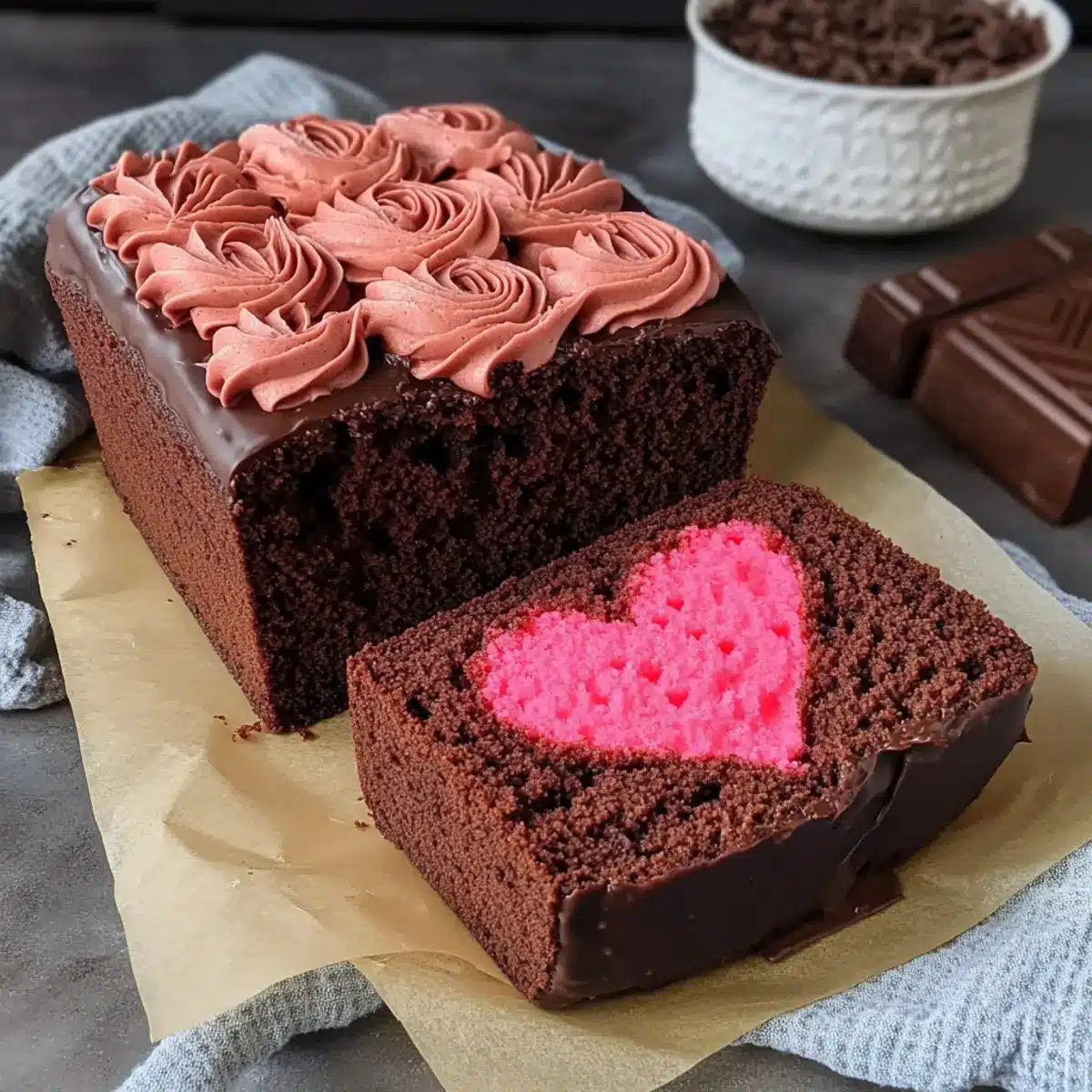 Hidden Heart Chocolate Loaf Cake