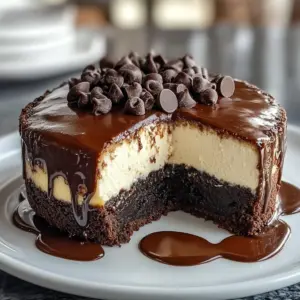 Fudgy Brownie Bottom Cheesecake