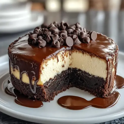 Fudgy Brownie Bottom Cheesecake