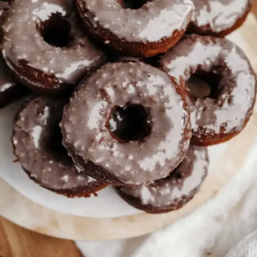 Glazed Chocolate Cake Doughnuts