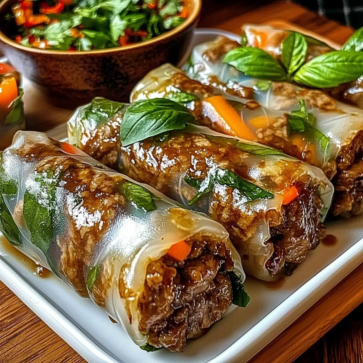 Thai Basil Beef Rolls