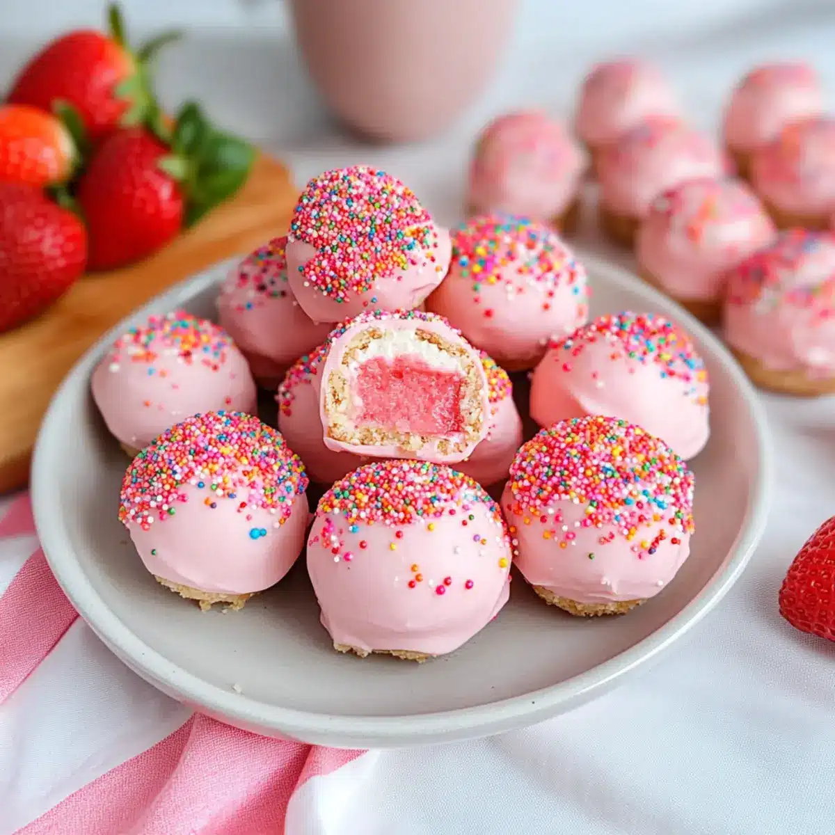 No-Bake Strawberry Cheesecake Bites