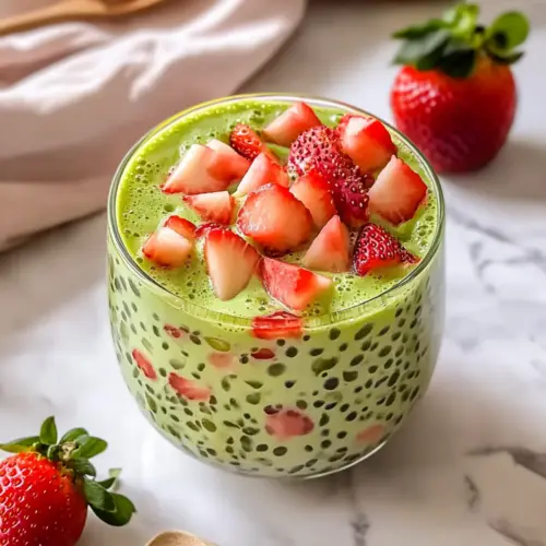 Strawberry Matcha Sago