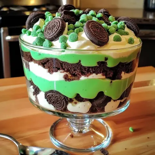 St. Patrick’s Day Brownie Trifle