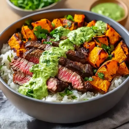 Steak and Sweet Potato Bowls with Avocado