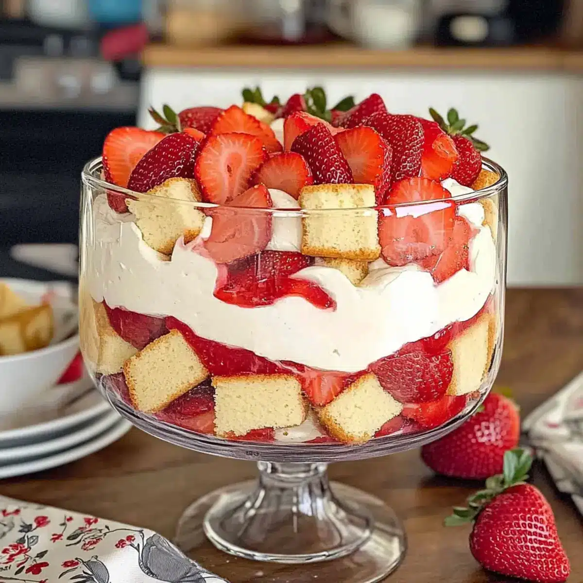 Strawberry Trifle with Pound Cake