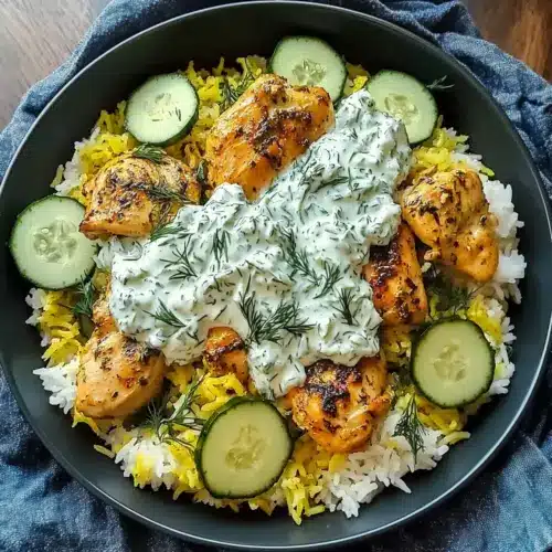 Dump And Bake Chicken Tzatziki Rice
