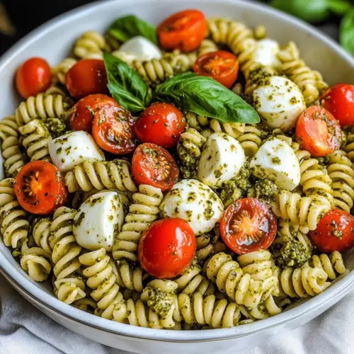 Pesto Caprese Pasta Salad
