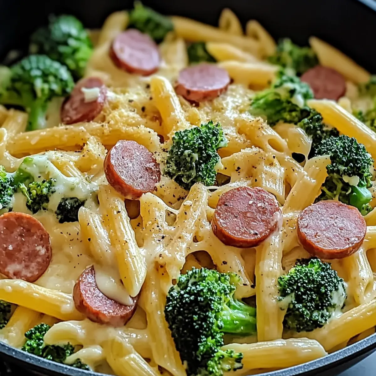 Creamy Kielbasa Broccoli Skillet