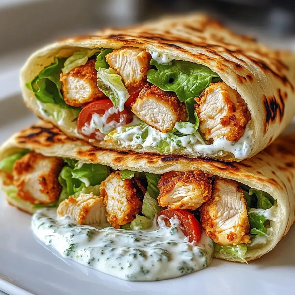 Crispy Cottage Cheese Flatbread Chicken Wraps