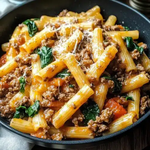 One Pan Healthy Ground Beef Pasta
