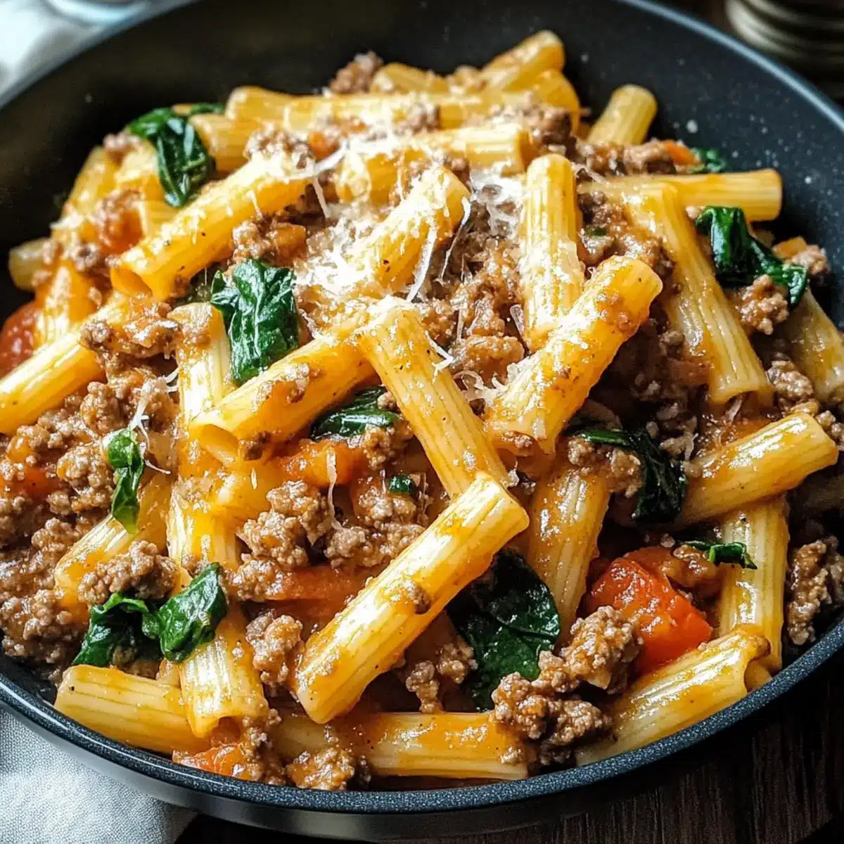 One Pan Healthy Ground Beef Pasta