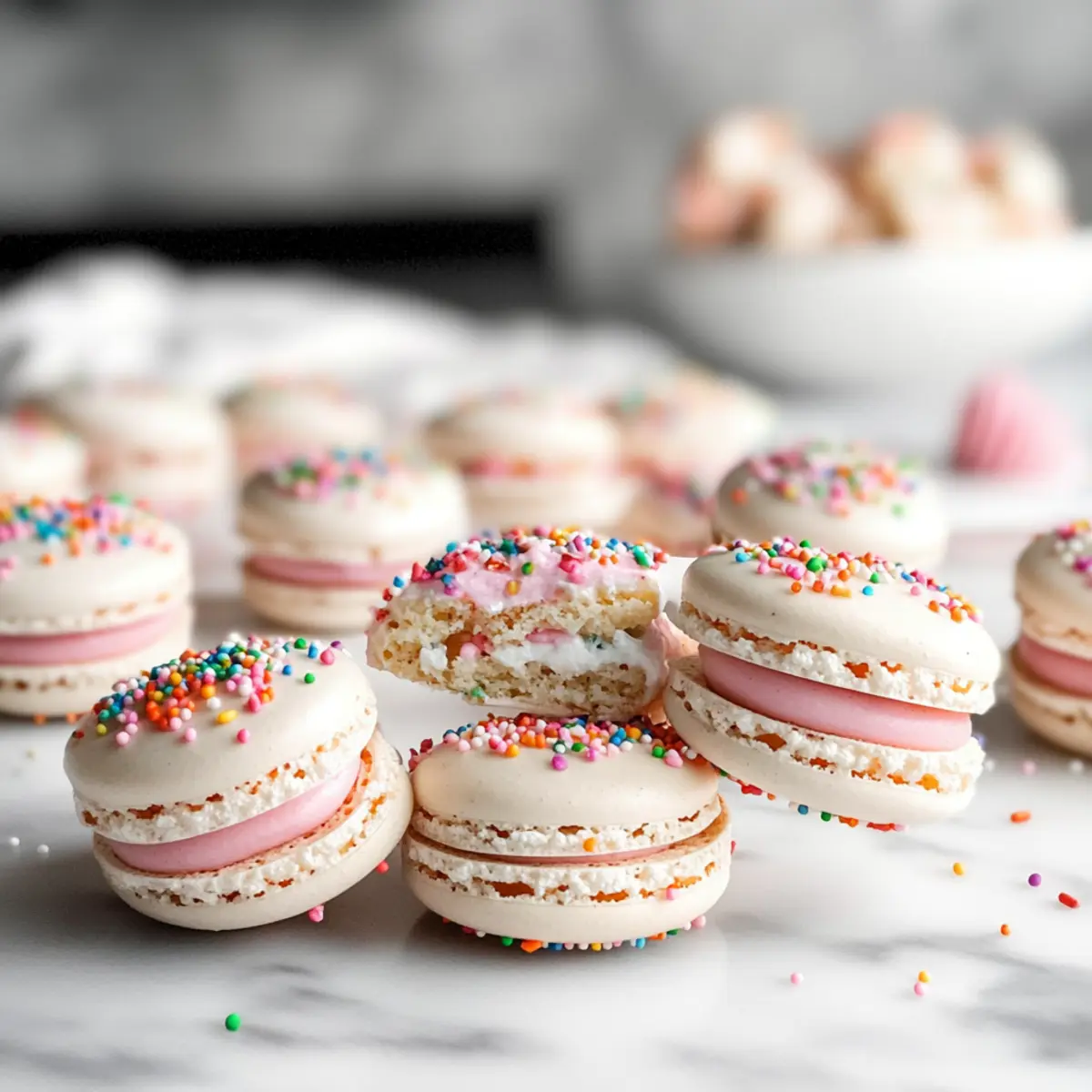 Birthday Cake Macarons