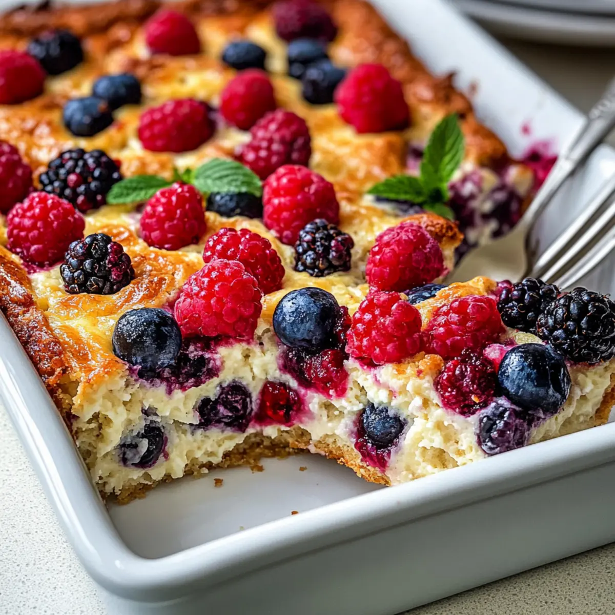 High Protein Triple Berry Bake