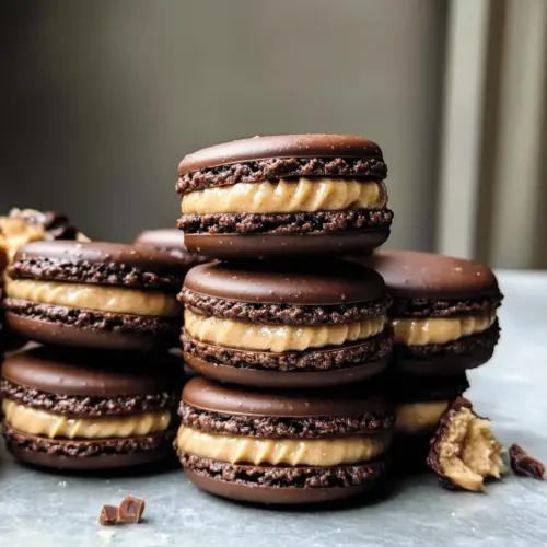 Chocolate Peanut Butter Macarons