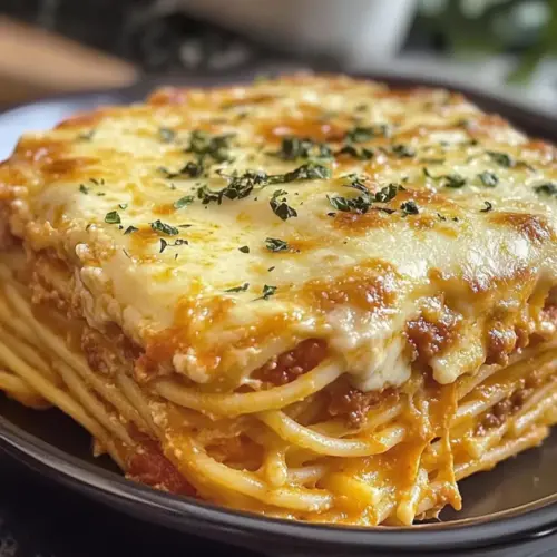 Baked Cream Cheese Spaghetti Casserole