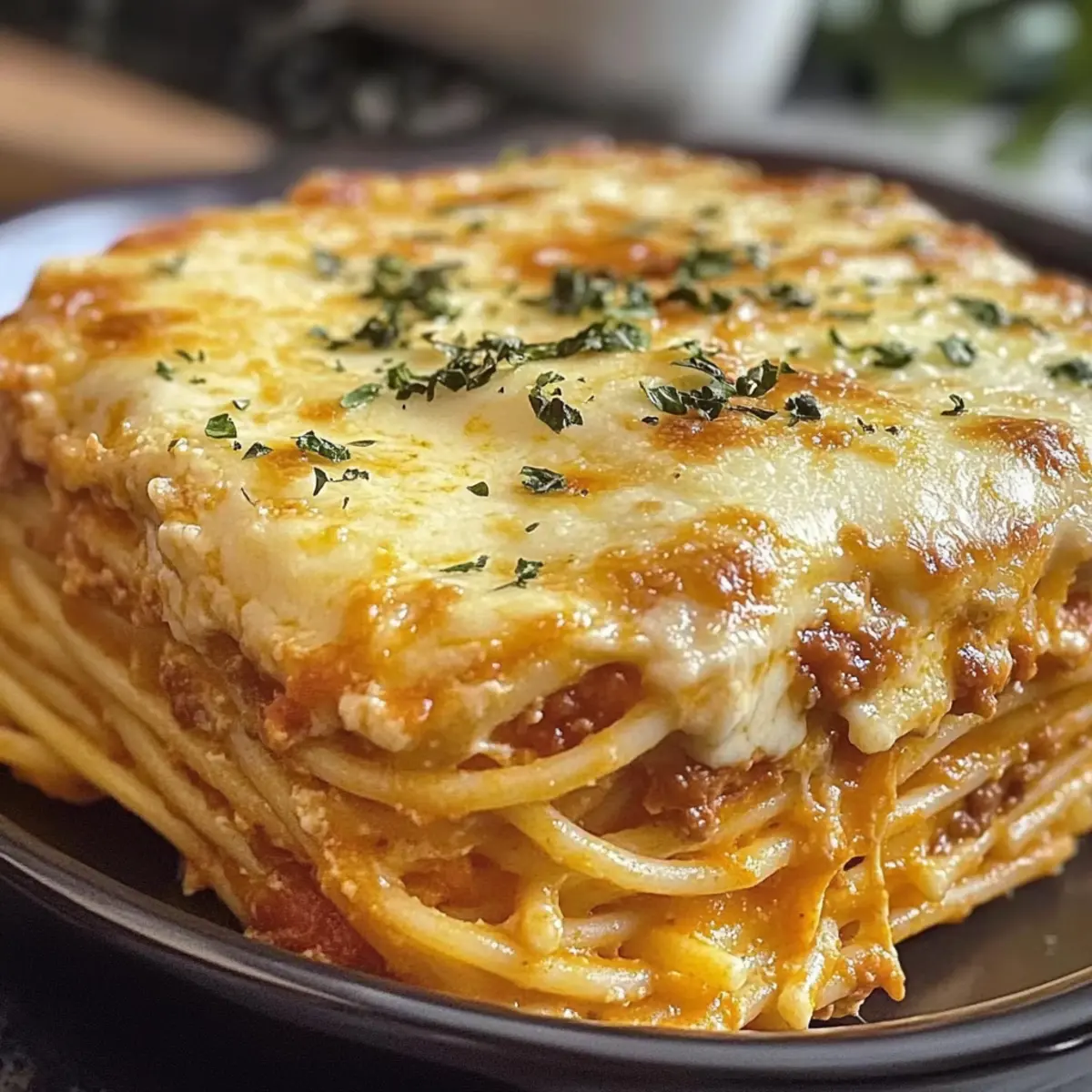 Baked Cream Cheese Spaghetti Casserole
