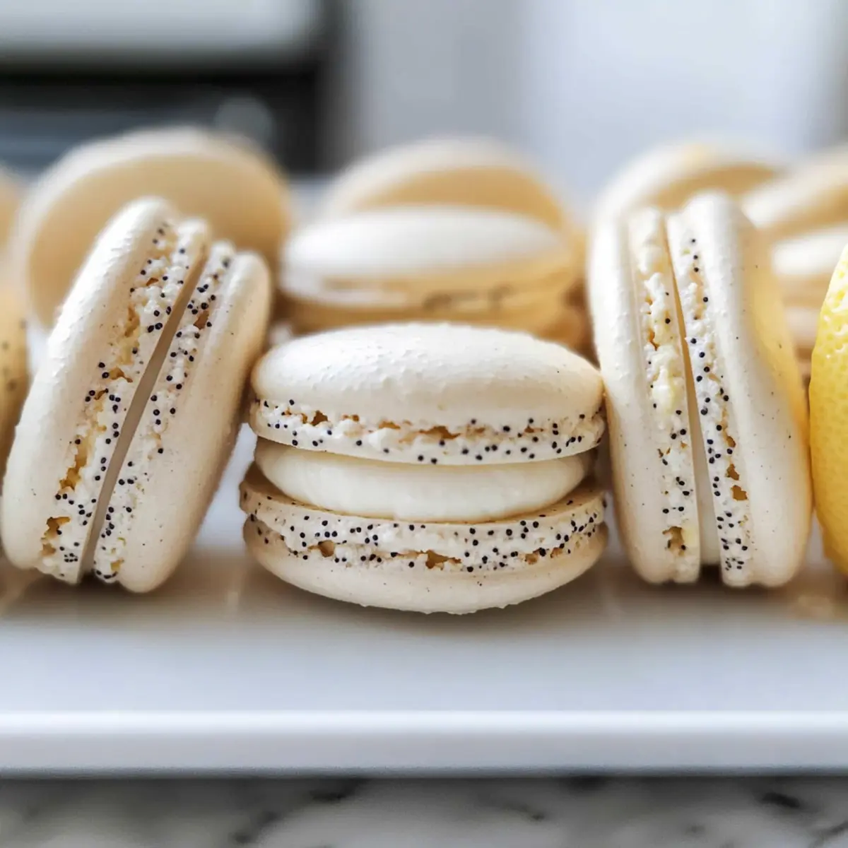 Lemon Poppy Seed Macarons