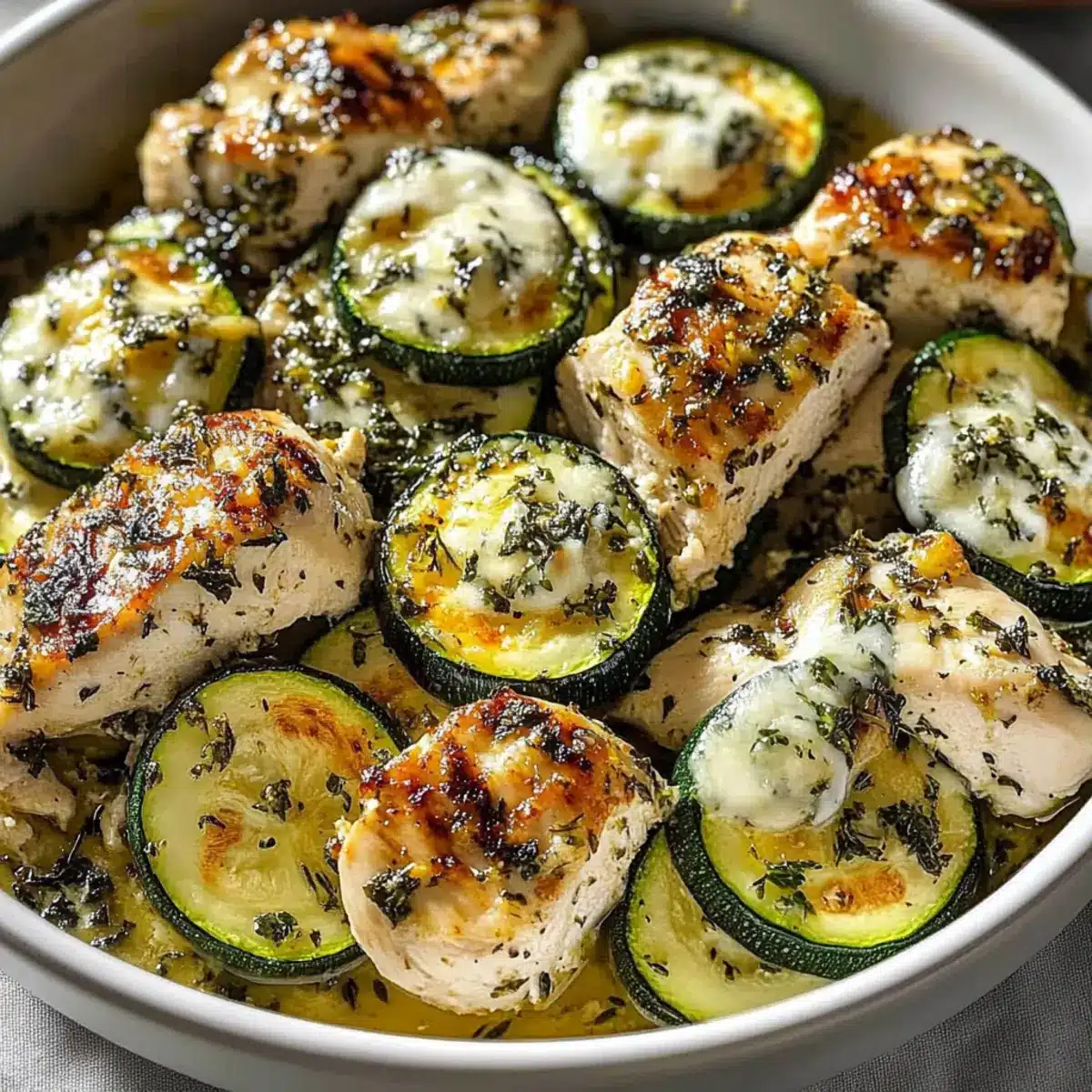Mediterranean Chicken Zucchini Bake