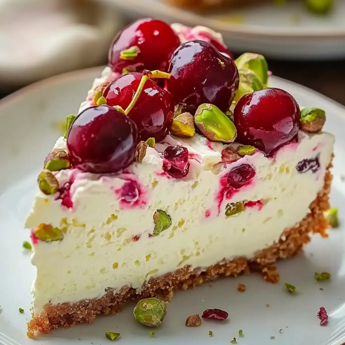 Luscious Lemon-Lime Cherry Pistachio Cheesecake