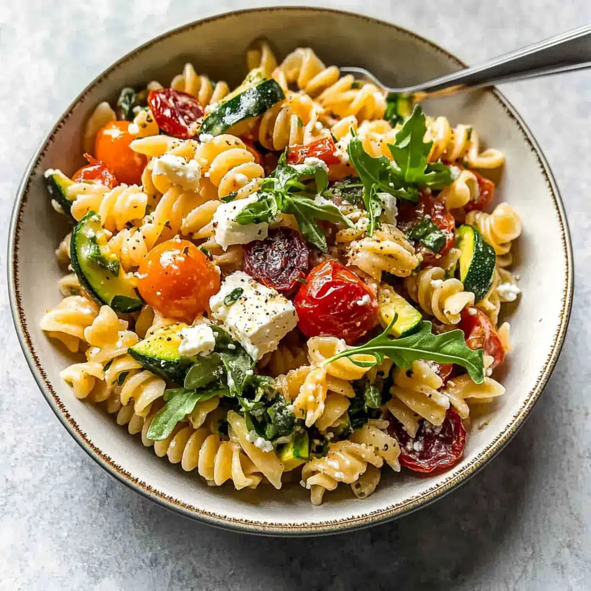 Roasted Veggie Pasta with Feta