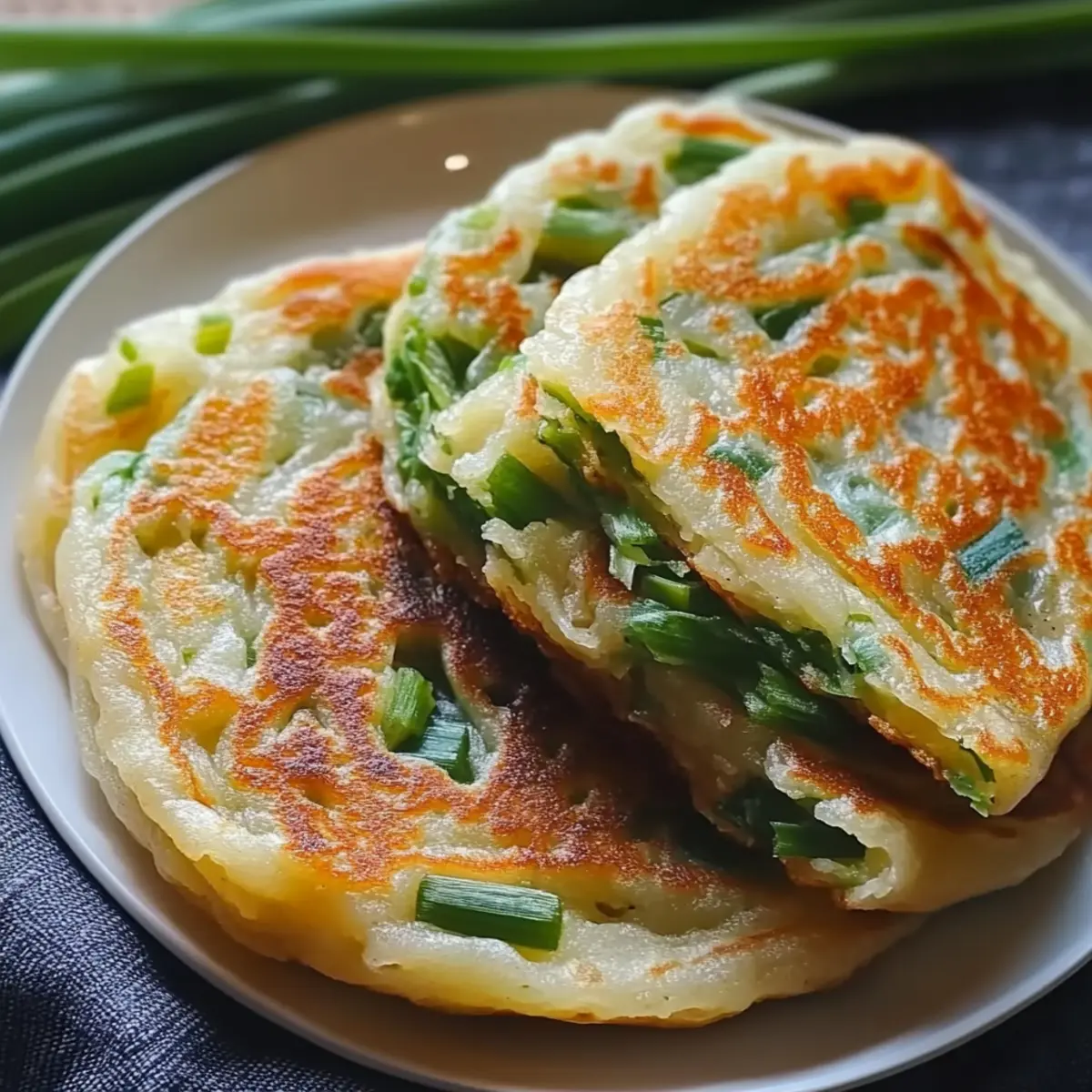 Crispy Rice Paper Scallion Pancakes