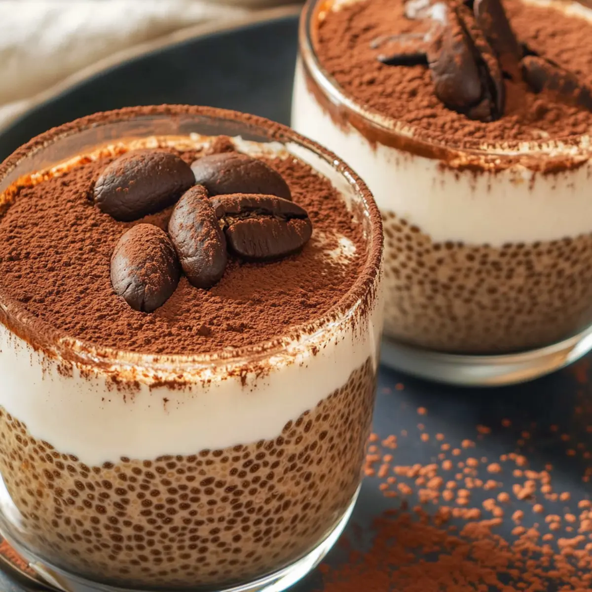 Tiramisu Chia Pudding with Greek Yogurt