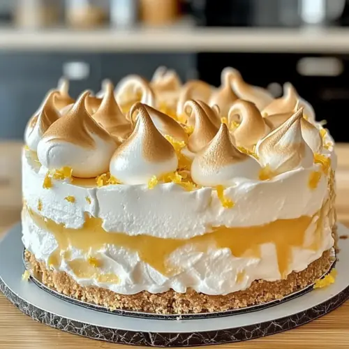 Triple Lemon Meringue Cheesecake