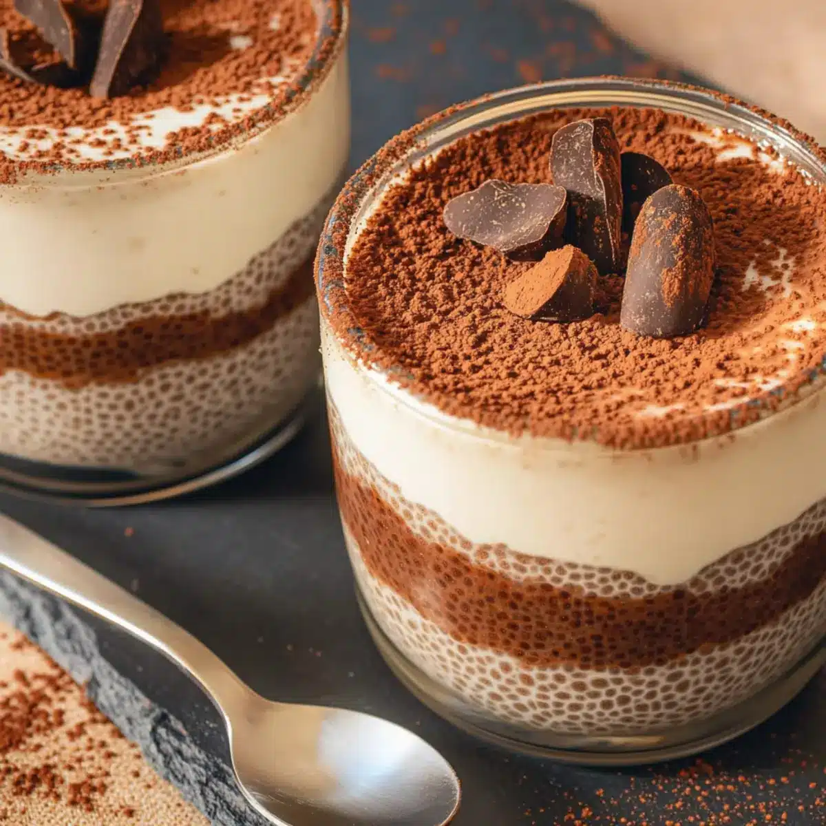Tiramisu Chia Pudding with Greek Yogurt