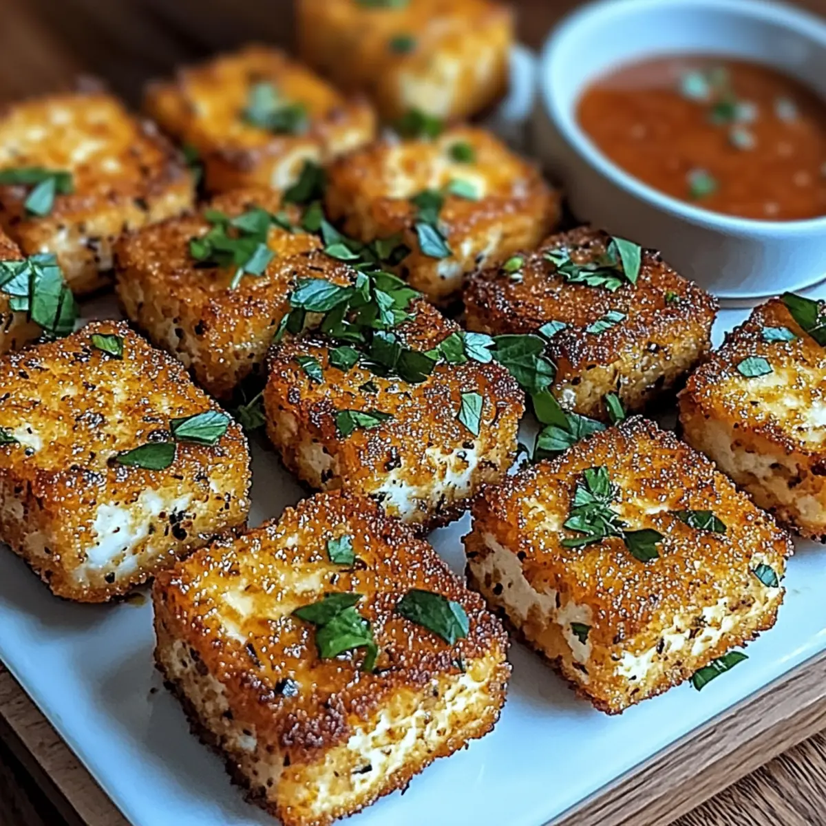 Crispy Garlic Herb Tofu Nuggets