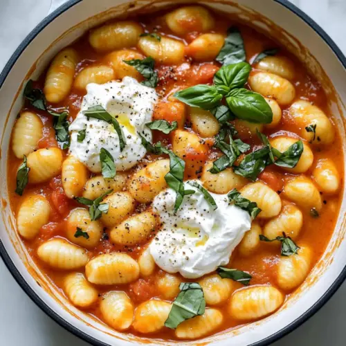 Creamy Tomato Gnocchi with Burrata