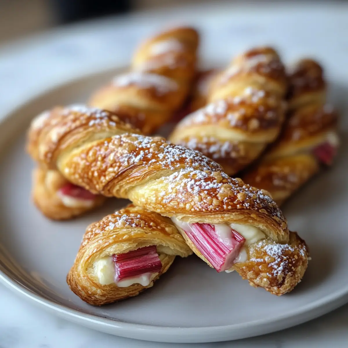 Rhubarb Cream Cheese Danish Twists
